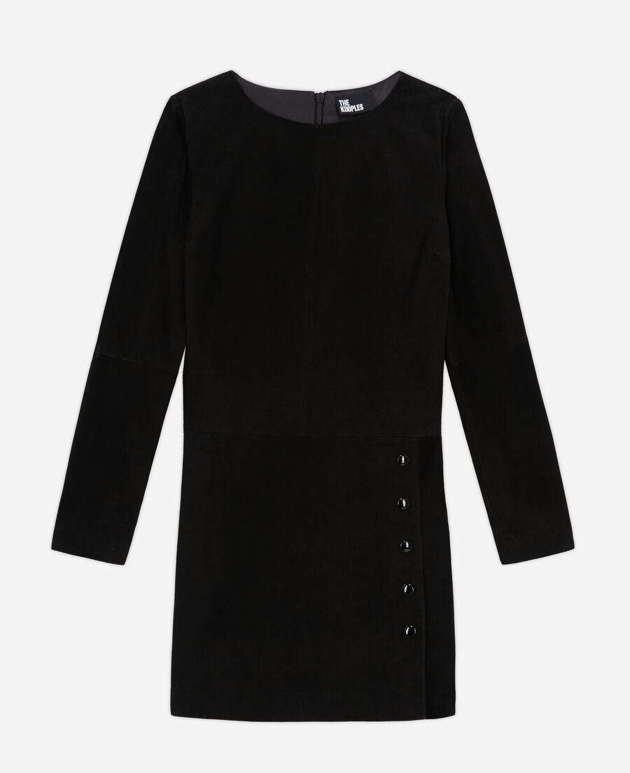 The Kooples FEMME BLACK robe en cuir noire
