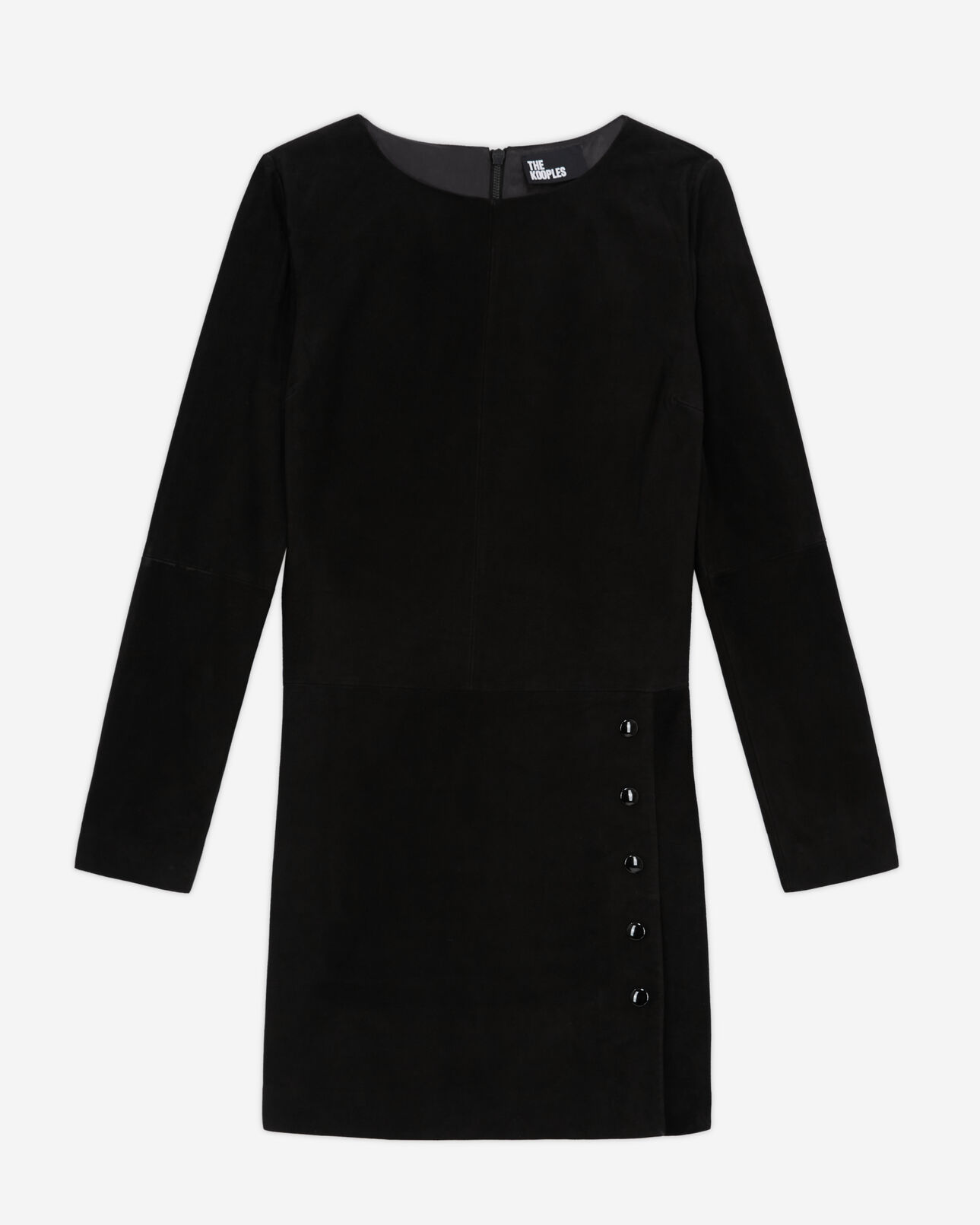 The Kooples FEMME BLACK robe en cuir noire