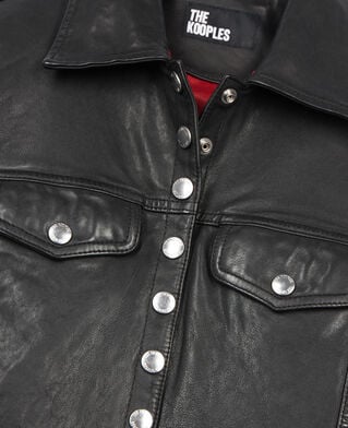The Kooples DAMEN BLACK kurze schwarze lederjacke