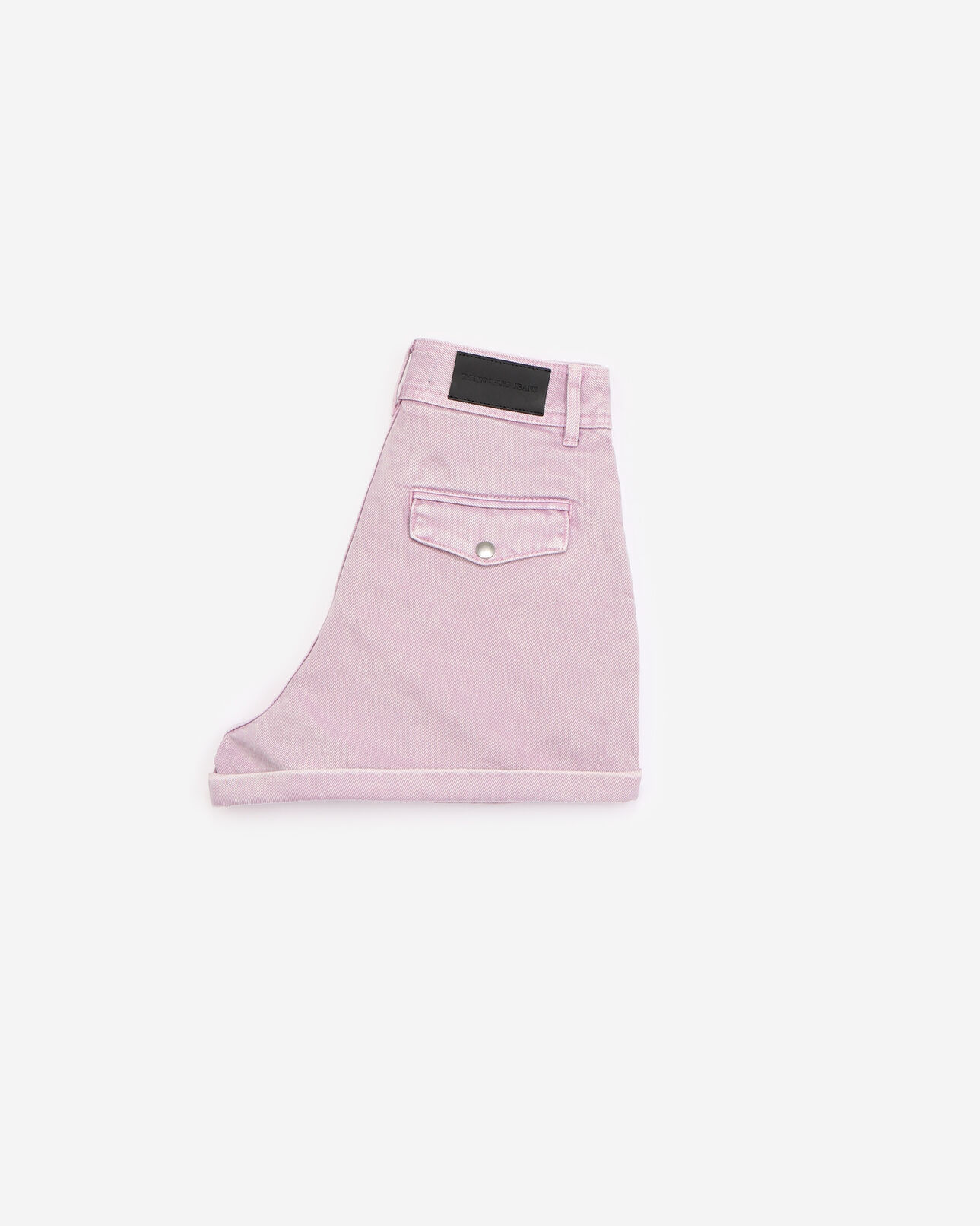 The Kooples WOMEN LIGHT PURPLE purple denim shorts w/press-stud pockets