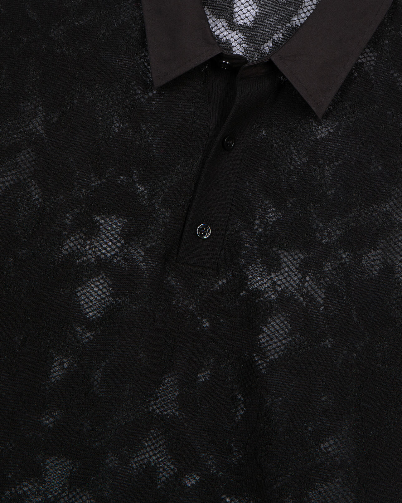 The Kooples HOMBRE BLACK camisa polo punto efecto encaje negro
