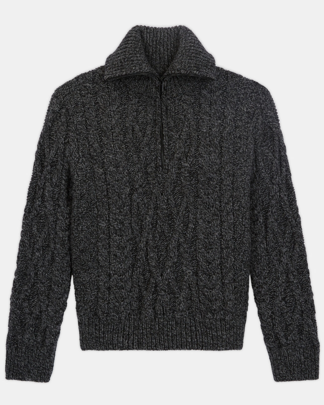 The Kooples WOMEN BLACK DARK GREY gray roll neck sweater