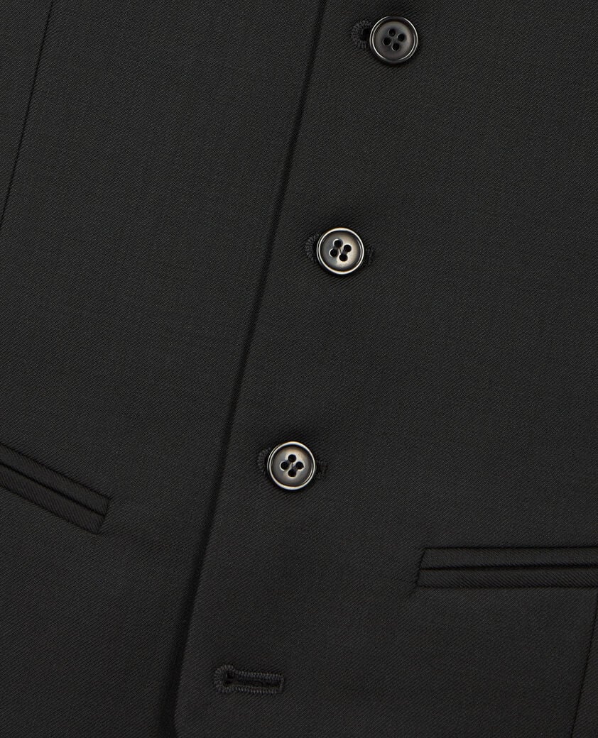 The Kooples HOMME BLACK gilet de costume boutonné en laine noir