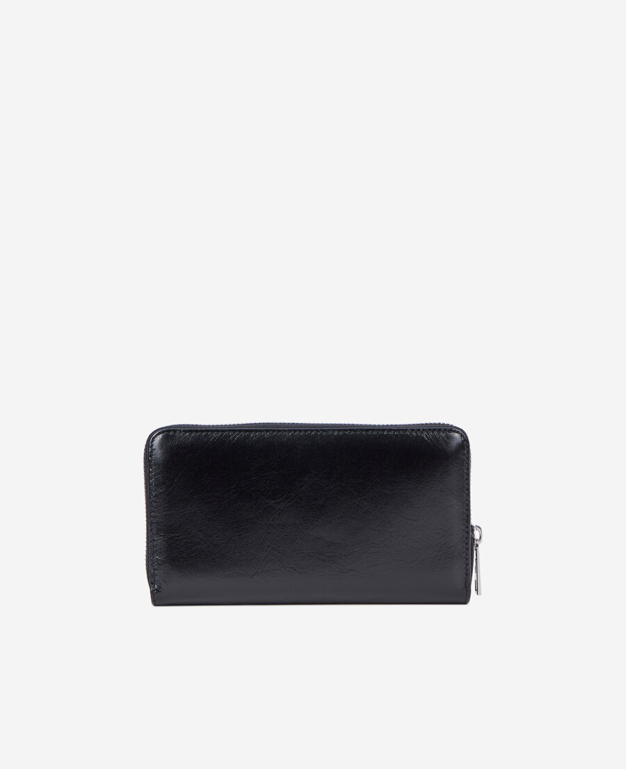 The Kooples UNISEX BLACK schwarze brieftasche mit wappen aus leder