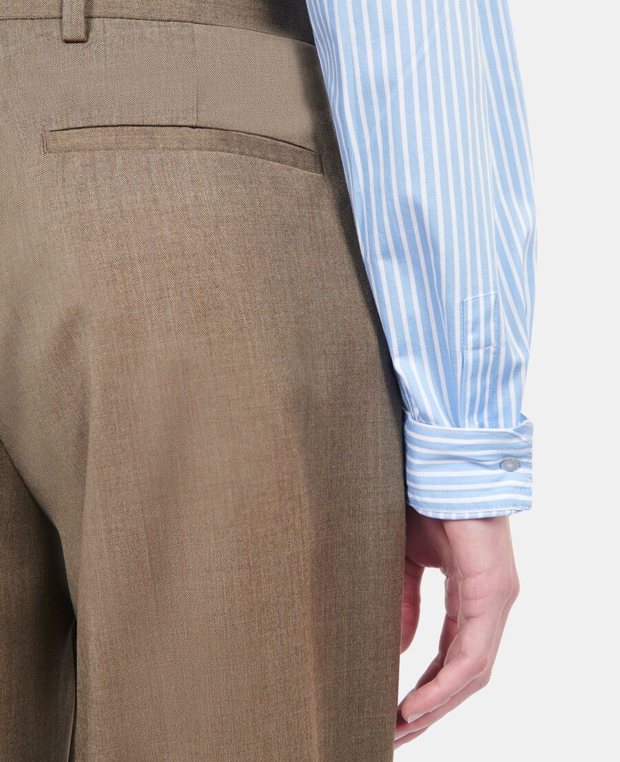 The Kooples MEN BROWN light brown wool suit trousers