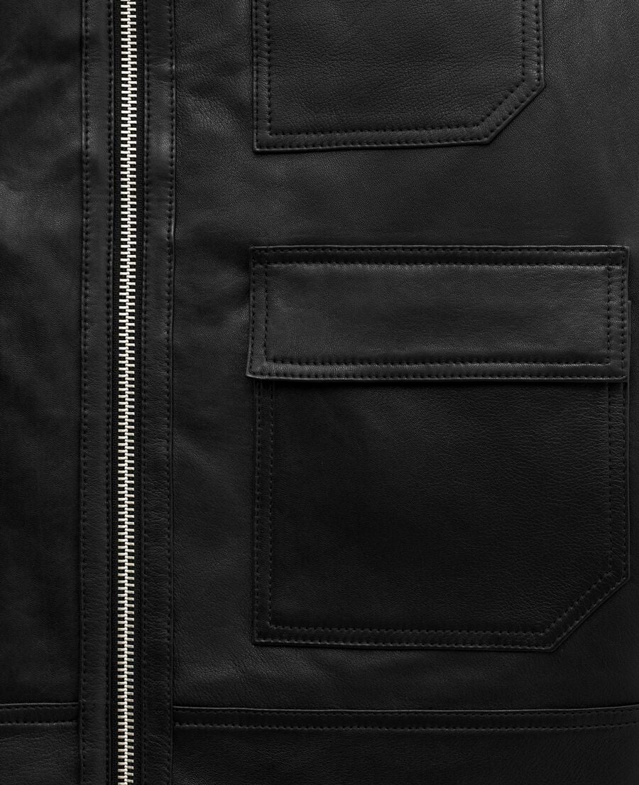 The Kooples HOMME BLACK blouson en cuir noir