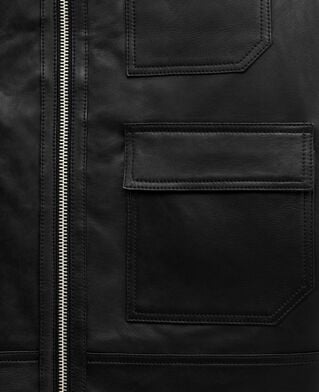 The Kooples HOMME BLACK blouson en cuir noir