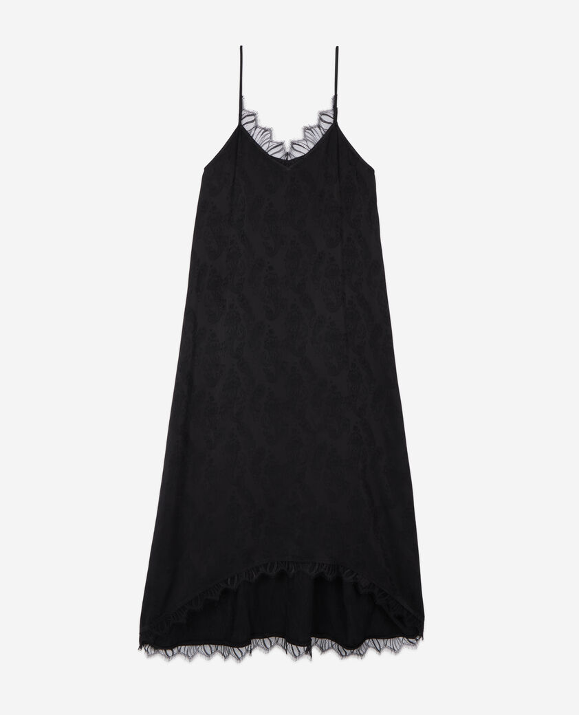 The Kooples FEMME BLACK robe nuisette longue jacquard noire