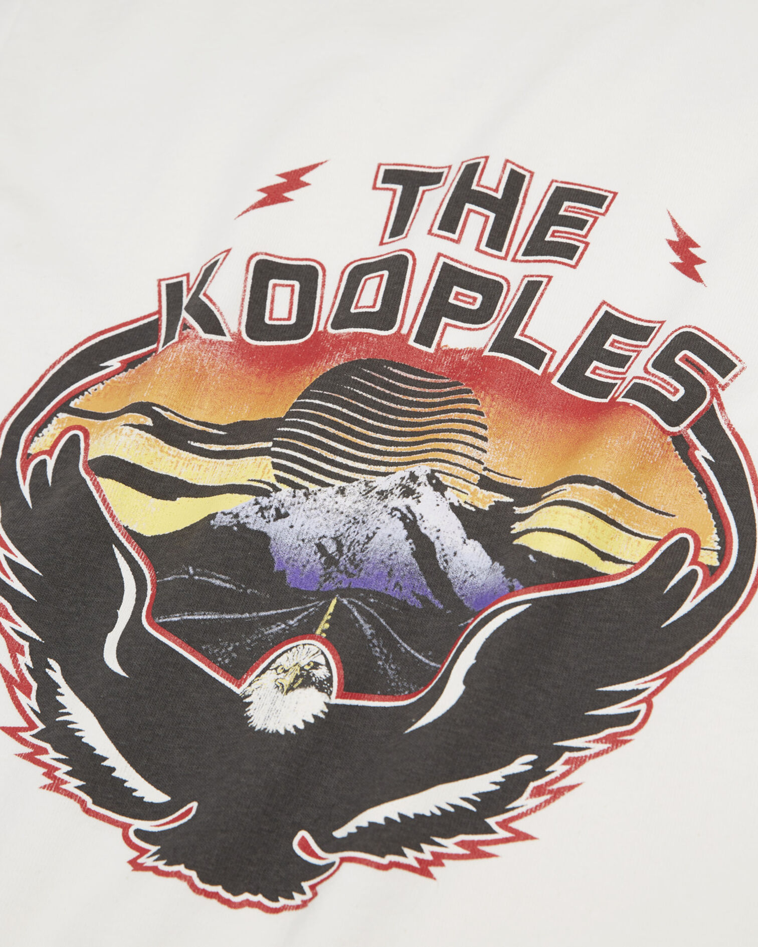 T-shirt écru imprimé aigle coton col rond, ECRU, hi-res image number null