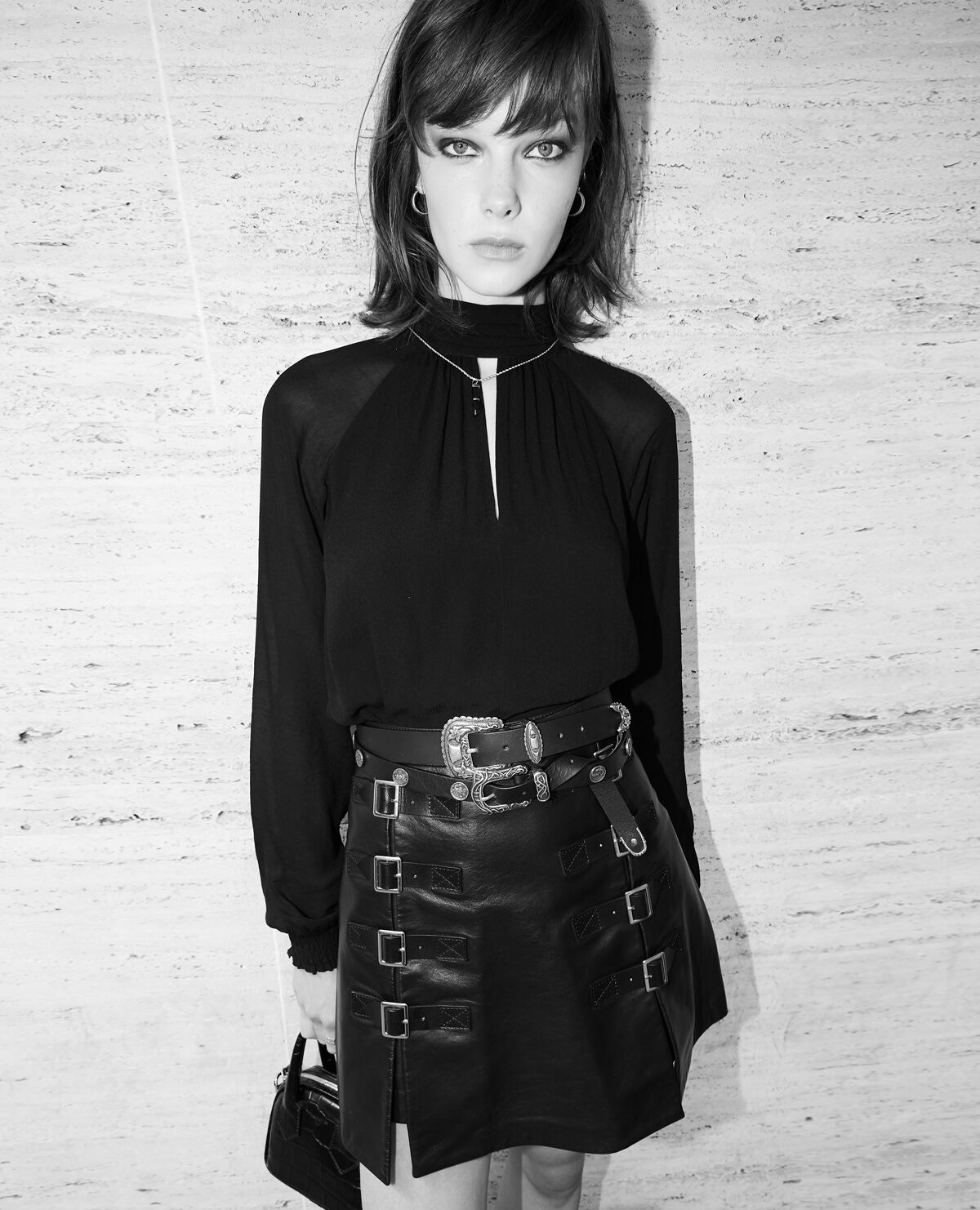 Jupe en cuir the kooples store