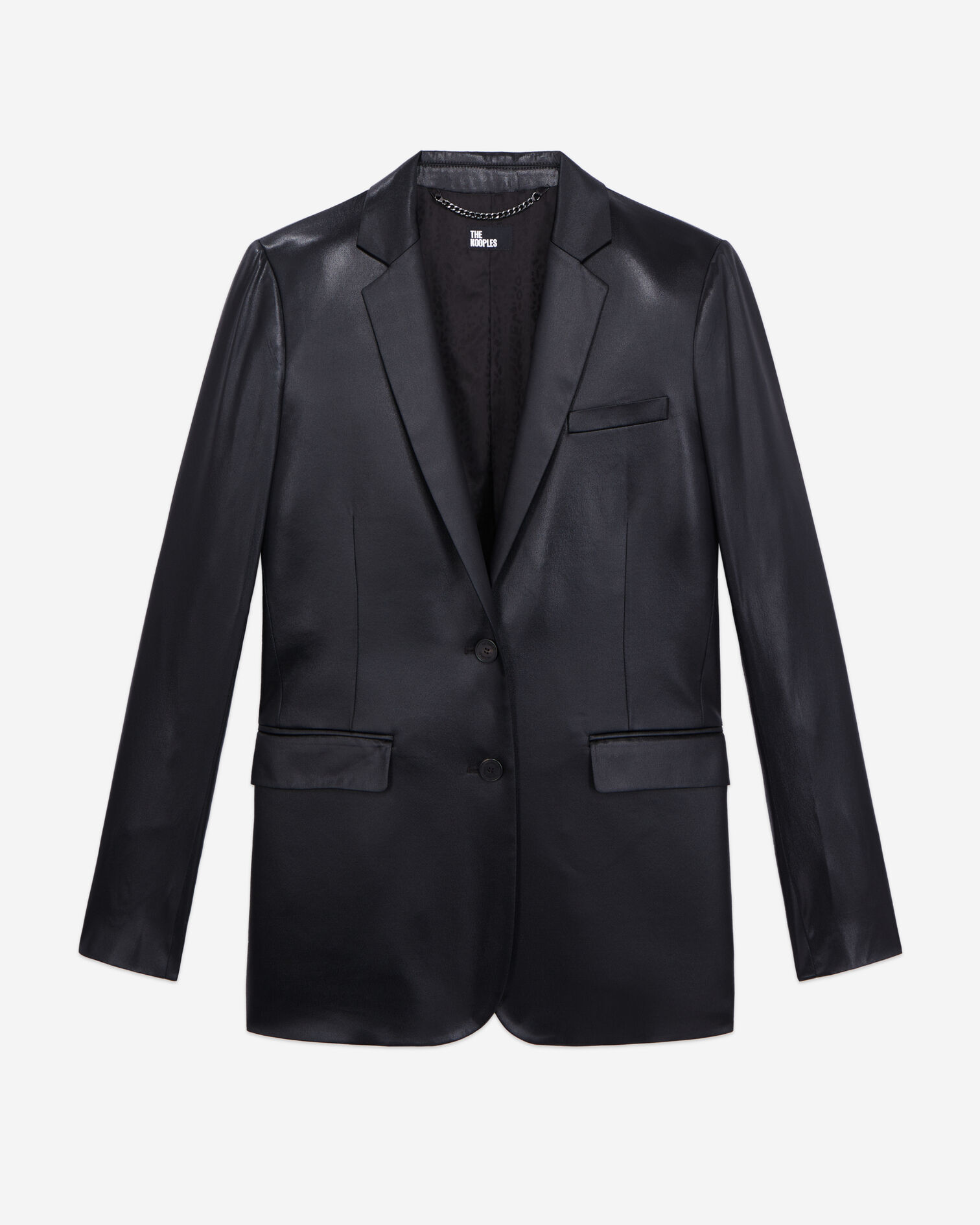 Blazer negro efecto piel, BLACK, hi-res image number null