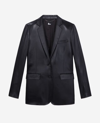 The Kooples WOMEN BLACK black leather effect blazer