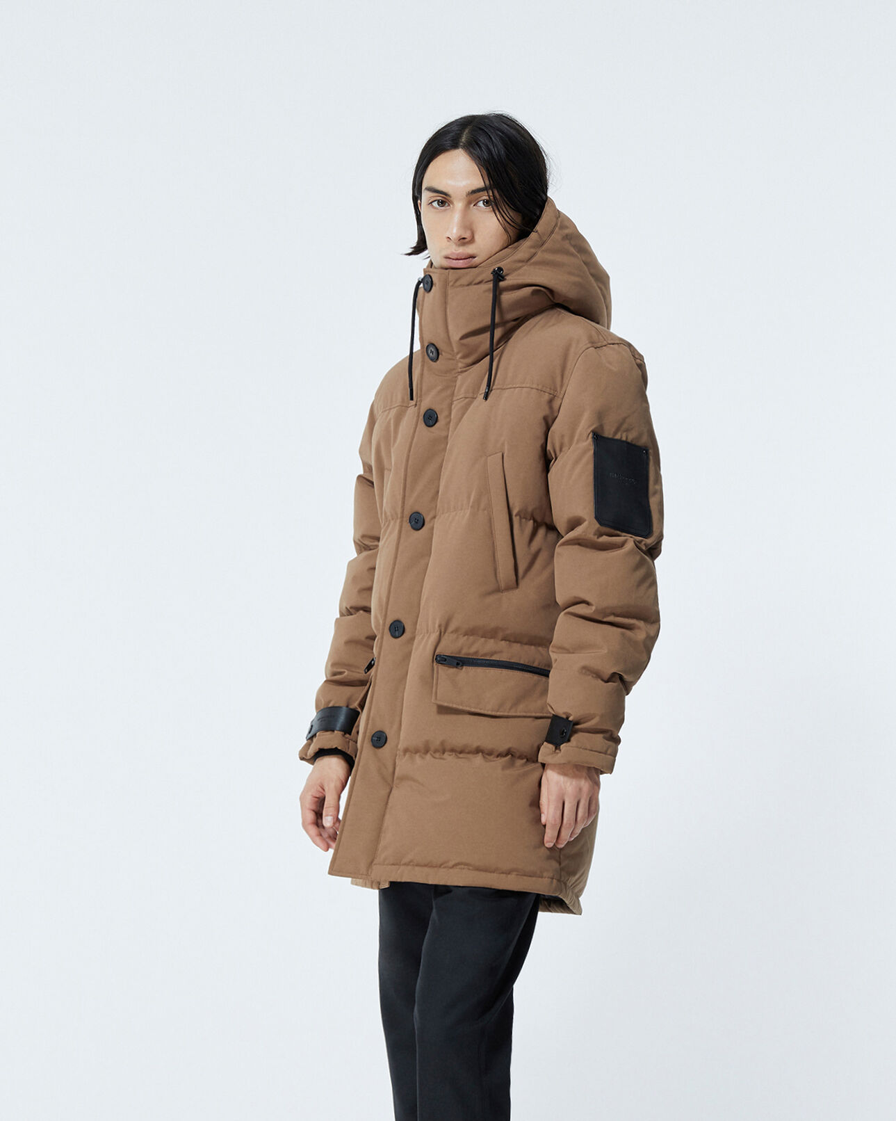 The Kooples HOMBRE TABACCO parka algodón camel acolchada