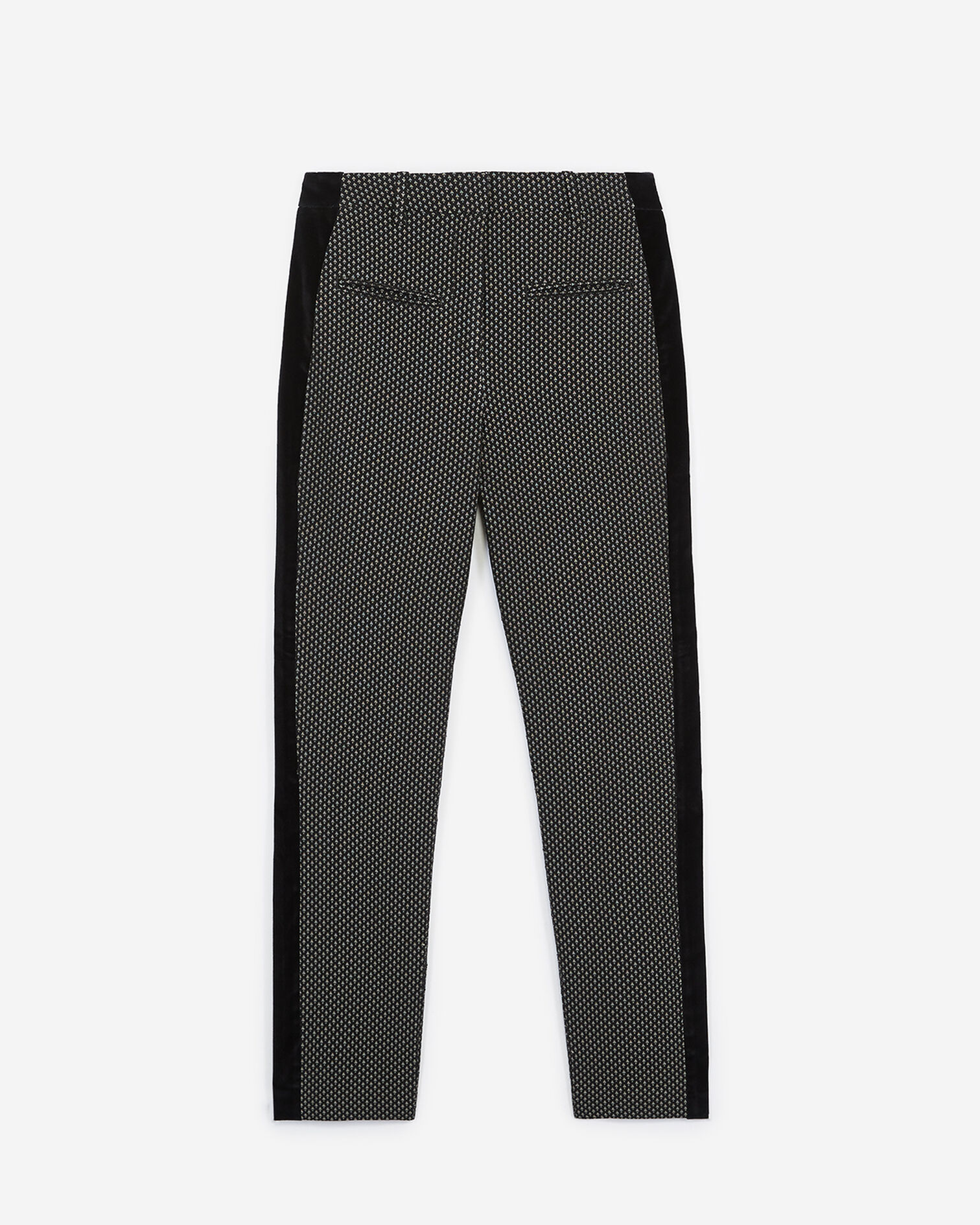 Pantalon fluide imprimé graphique, BLACK-ECRU, hi-res image number null