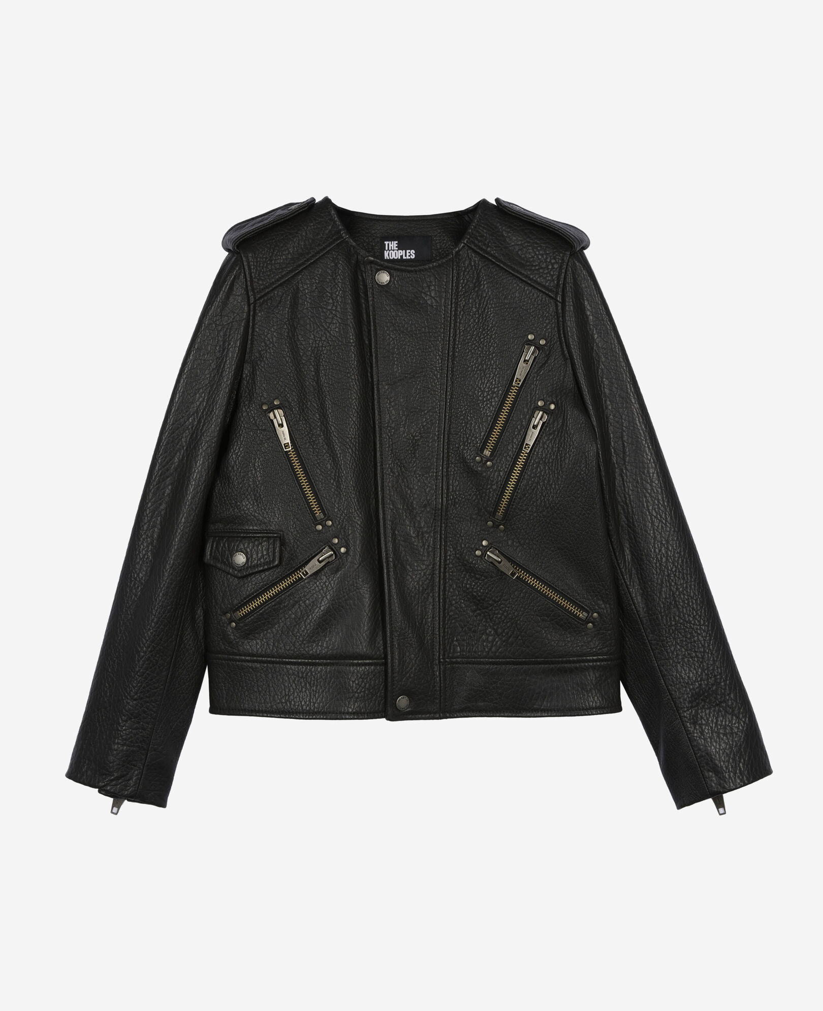 The Kooples WOMEN BLACK black leather jacket