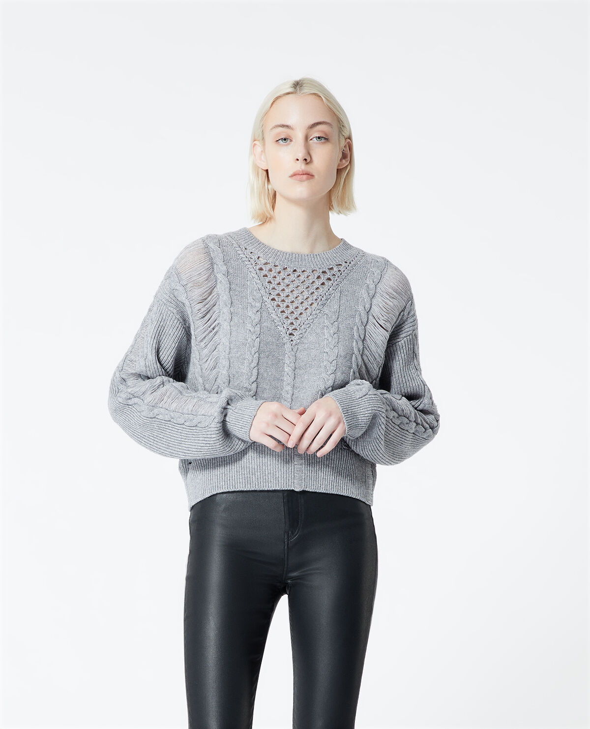 Grey ripped sweater new arrivals