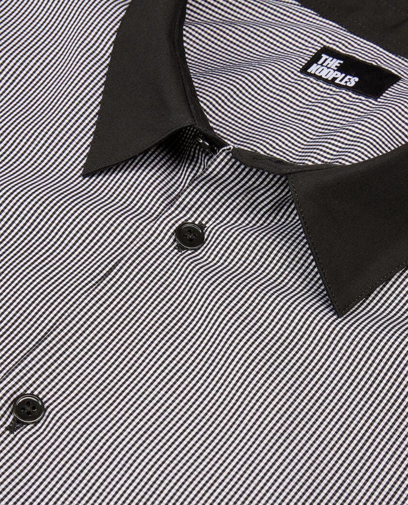 The Kooples HERREN BLACK WHITE schwarzes hemd mit mikrokaromuster