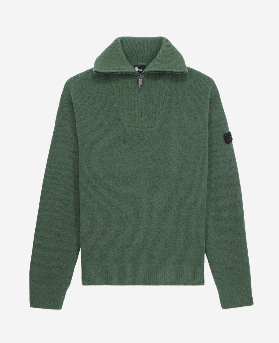 The Kooples MEN FOREST green wool and alpaca blend sweater