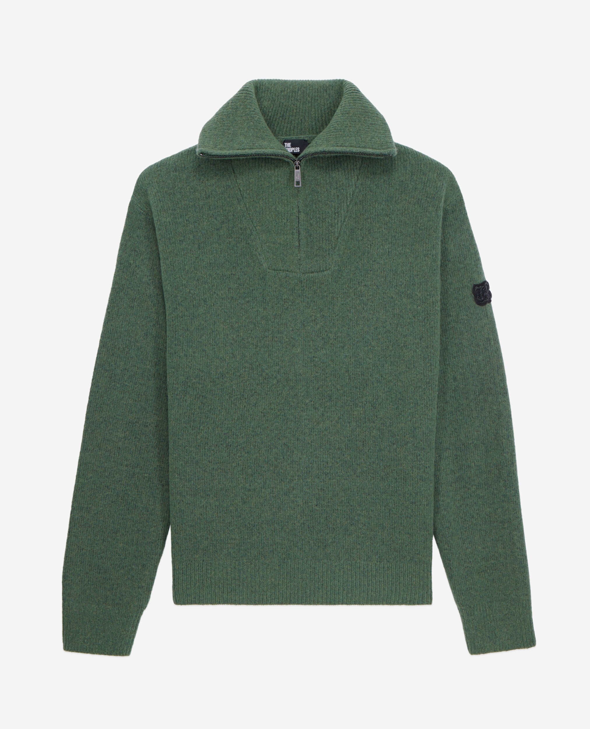 Green wool and alpaca blend sweater, FOREST, hi-res image number null