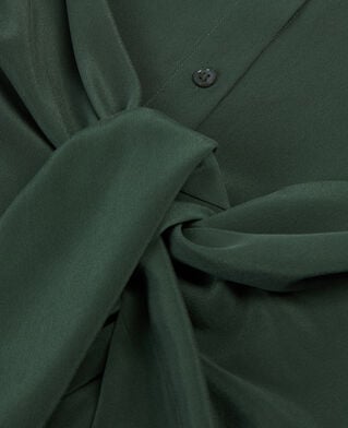 The Kooples WOMEN WOOD KAKI short green shirt dress with bow