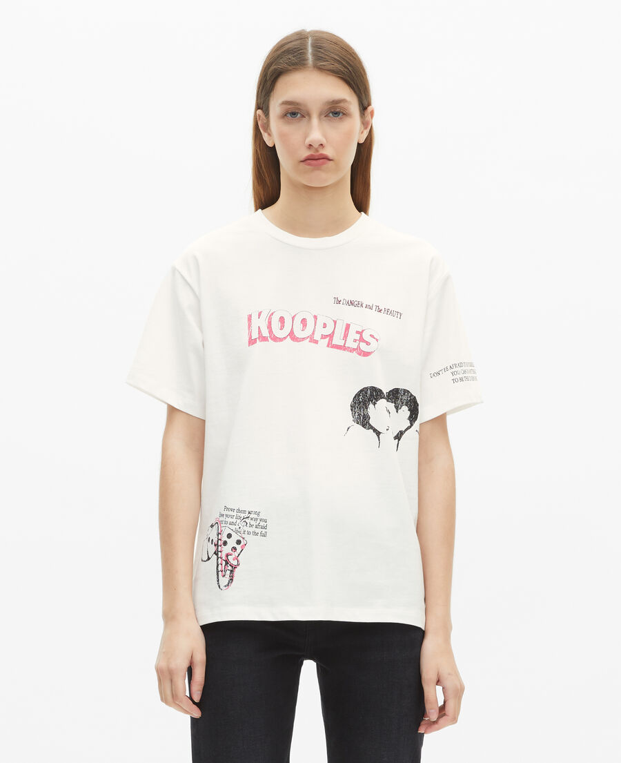 The Kooples F WHITE t-shirt with white screen print