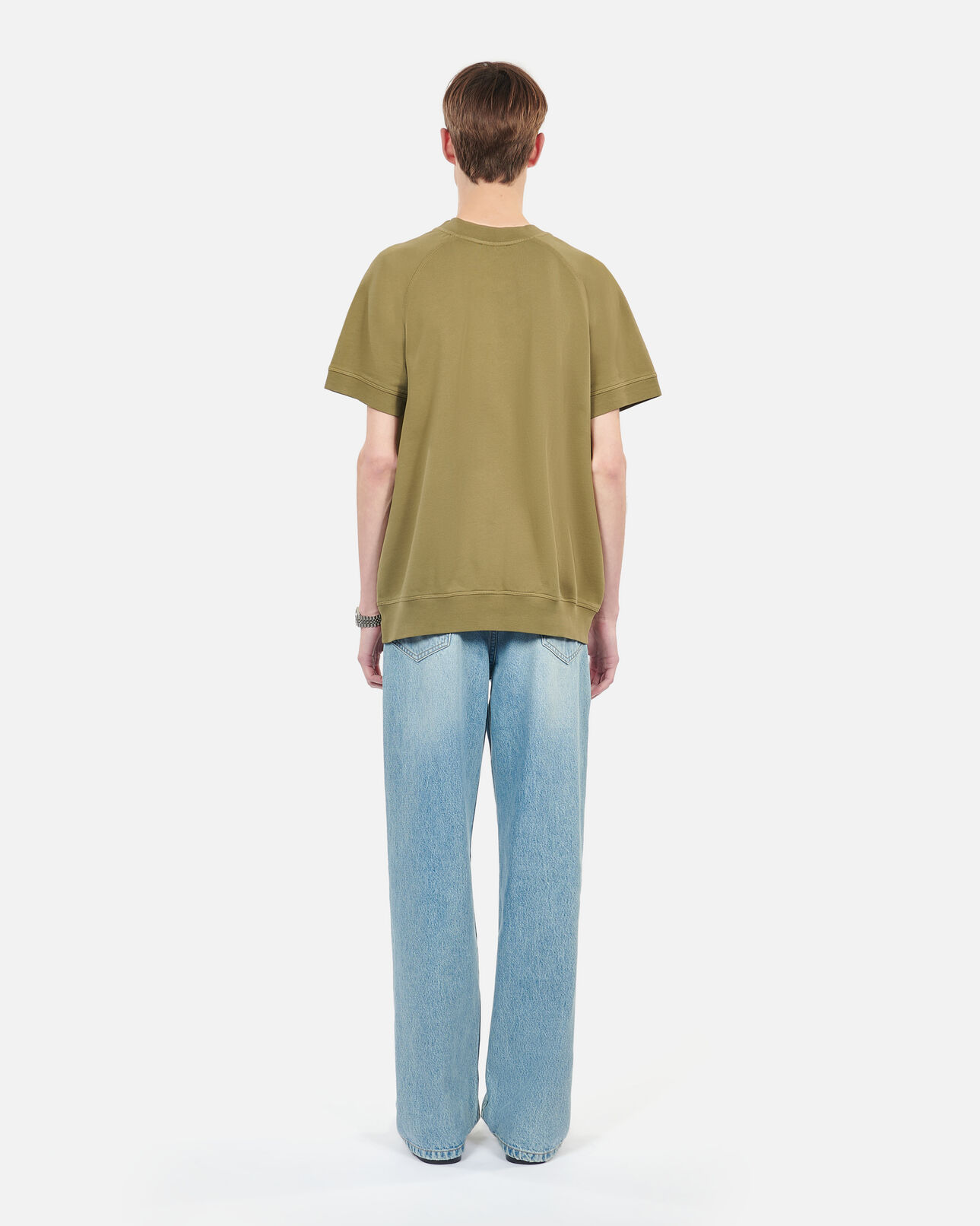 The Kooples MEN OLIVE khaki short-sleeved sweatshirt kooples fever serigraphy