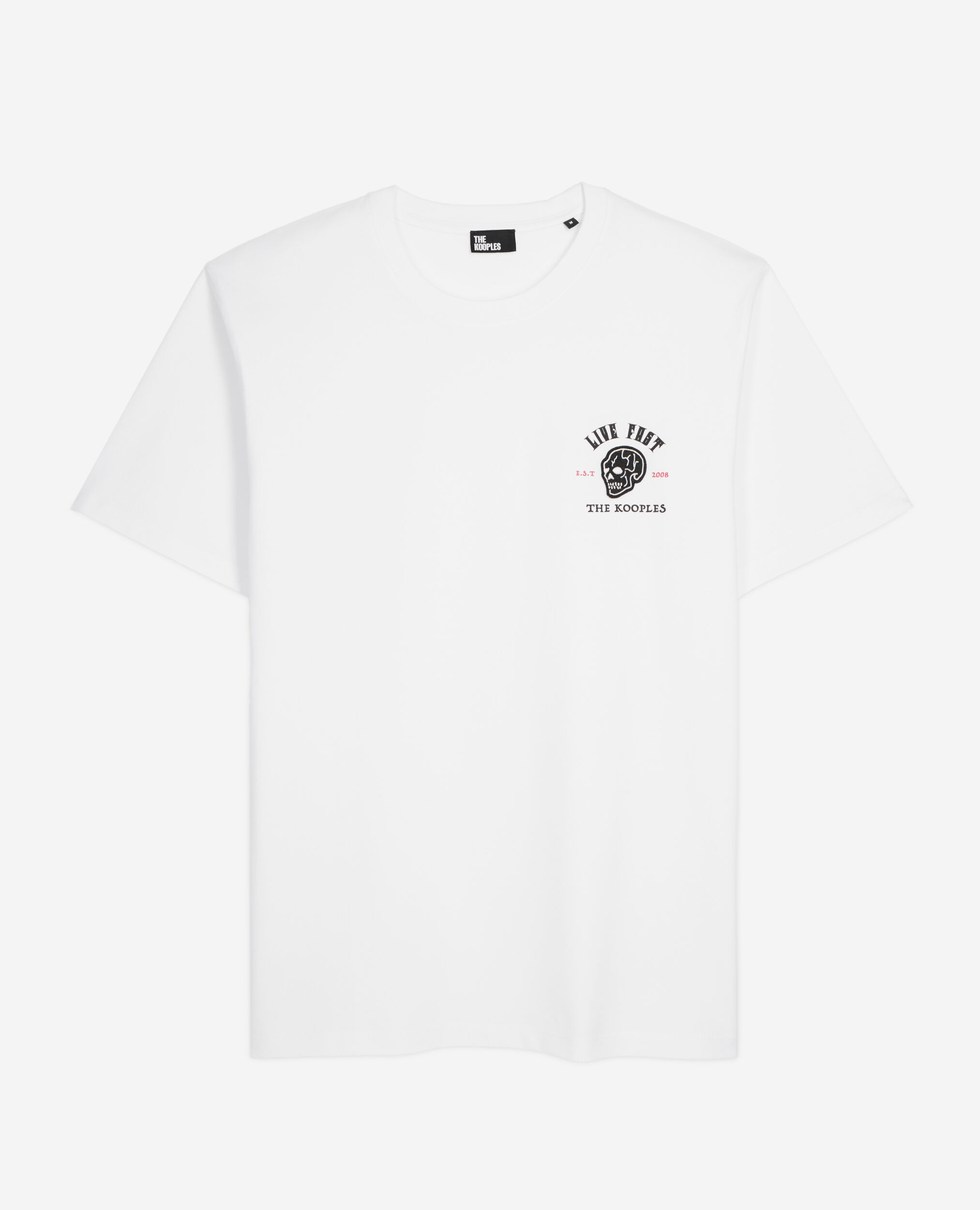 Weißes T-Shirt mit „Live fast“-Schriftzug, WHITE, hi-res image number null