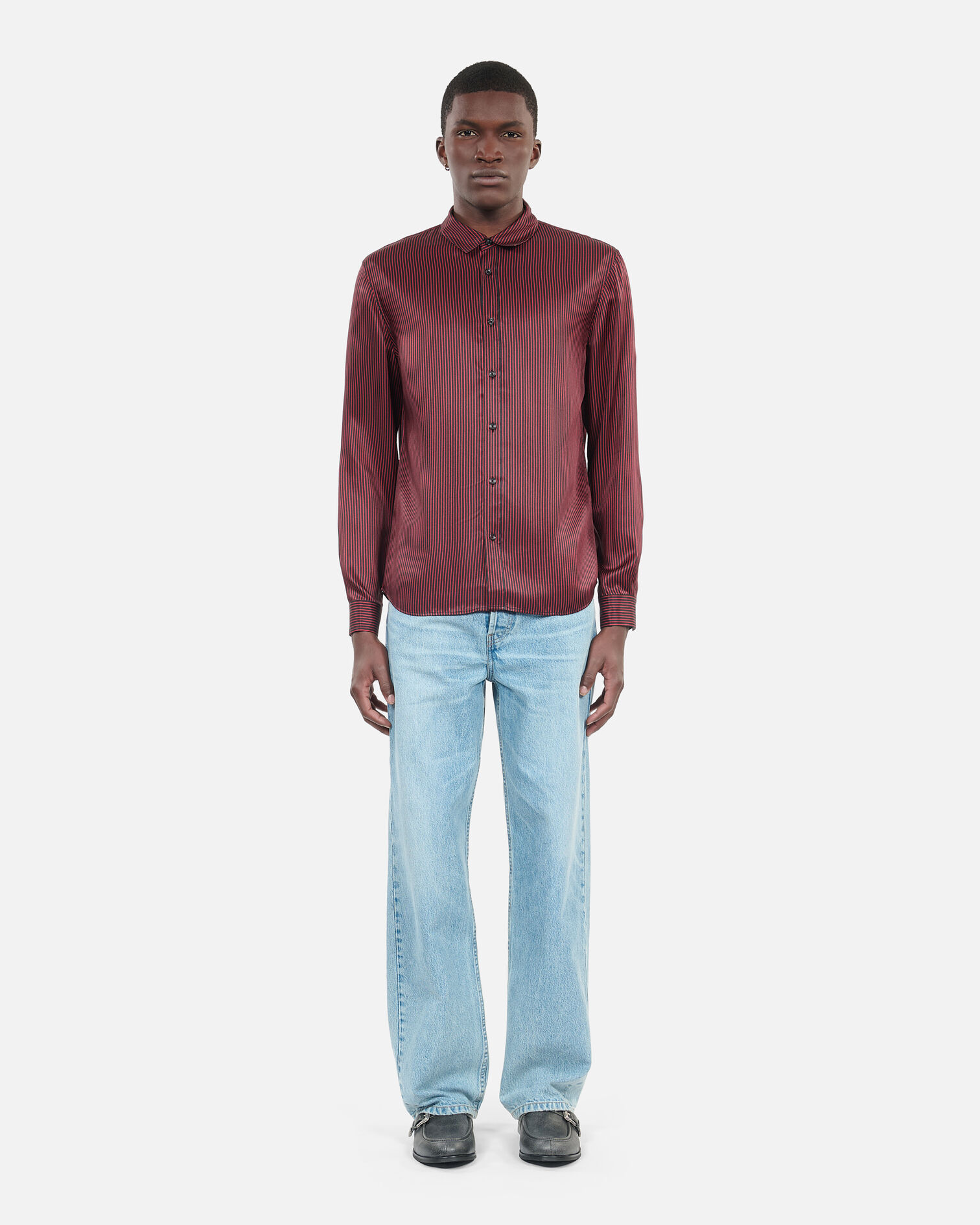 Chemise à rayures noires et rouges, BLACK - RED, hi-res image number null