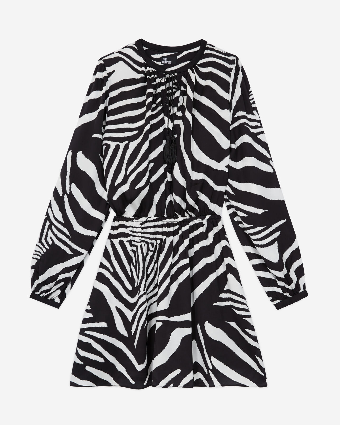 The Kooples WOMEN BLACK WHITE short printed dress