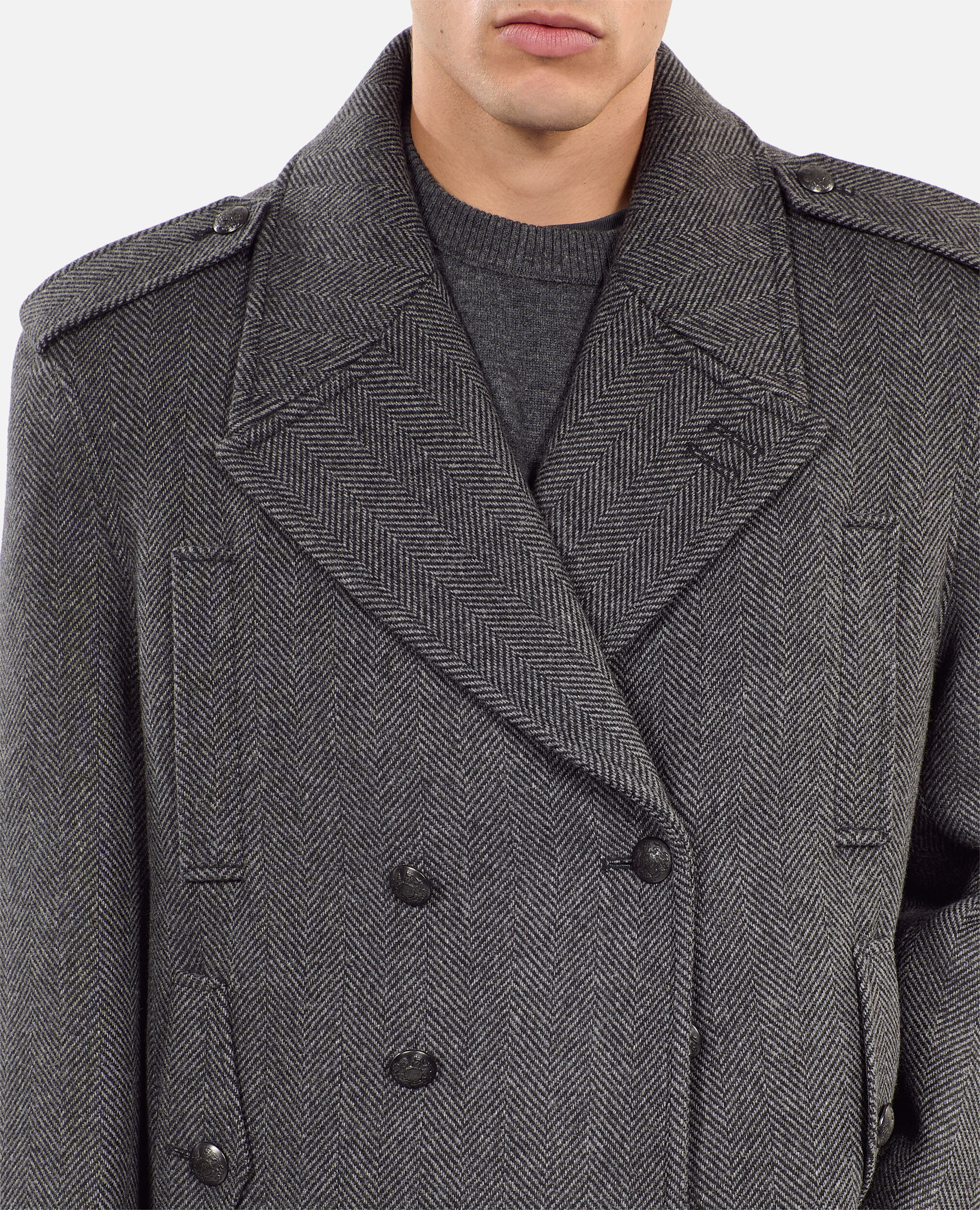 Herringbone wool blend coat store