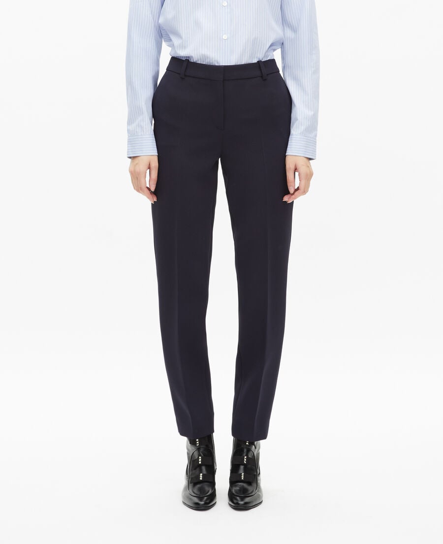 The Kooples F DARK NAVY slim-fit crepe pants navy blue