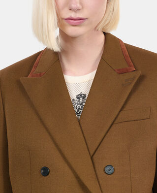 The Kooples DAMEN KAKI braunfarbene anzugjacke aus wolle