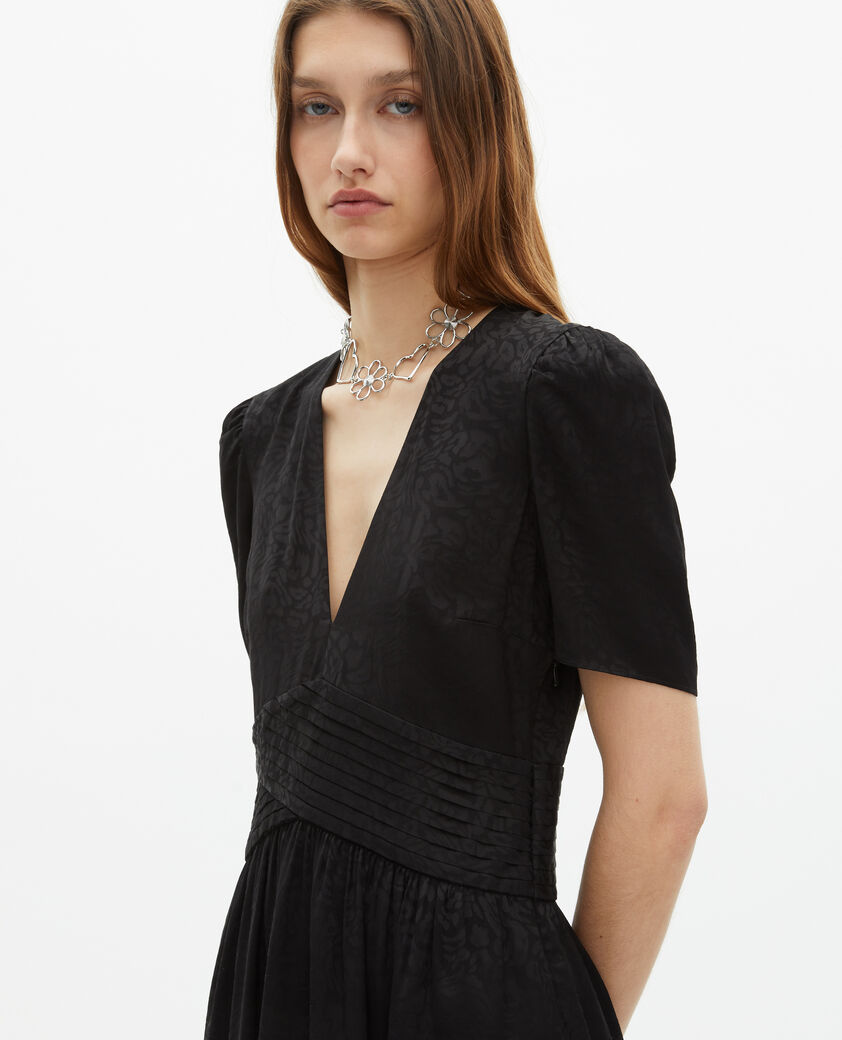 The Kooples WOMEN BLACK black jacquard maxi dress