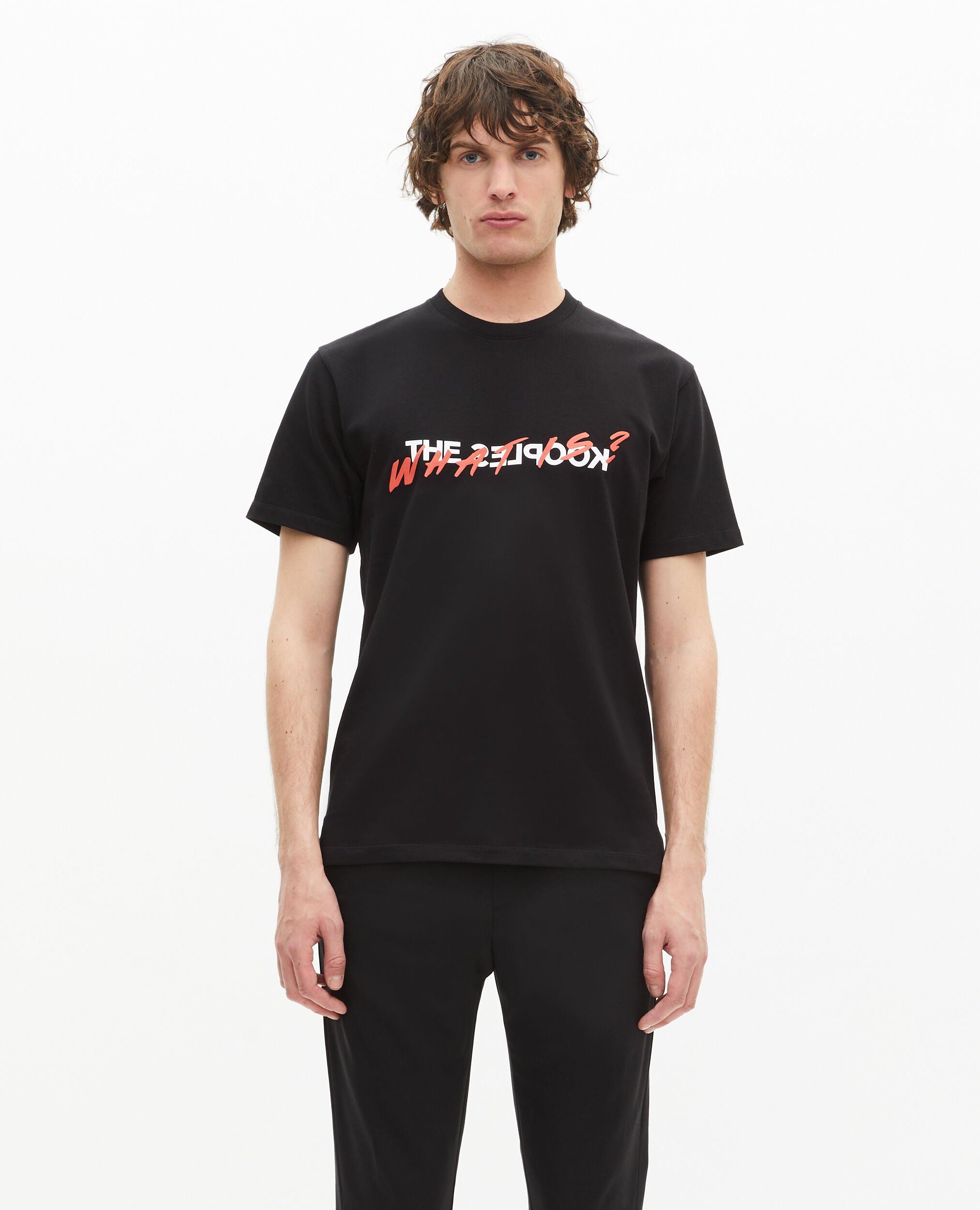 Schwarzes T-Shirt „What is“ für Herren, BLACK, hi-res image number null