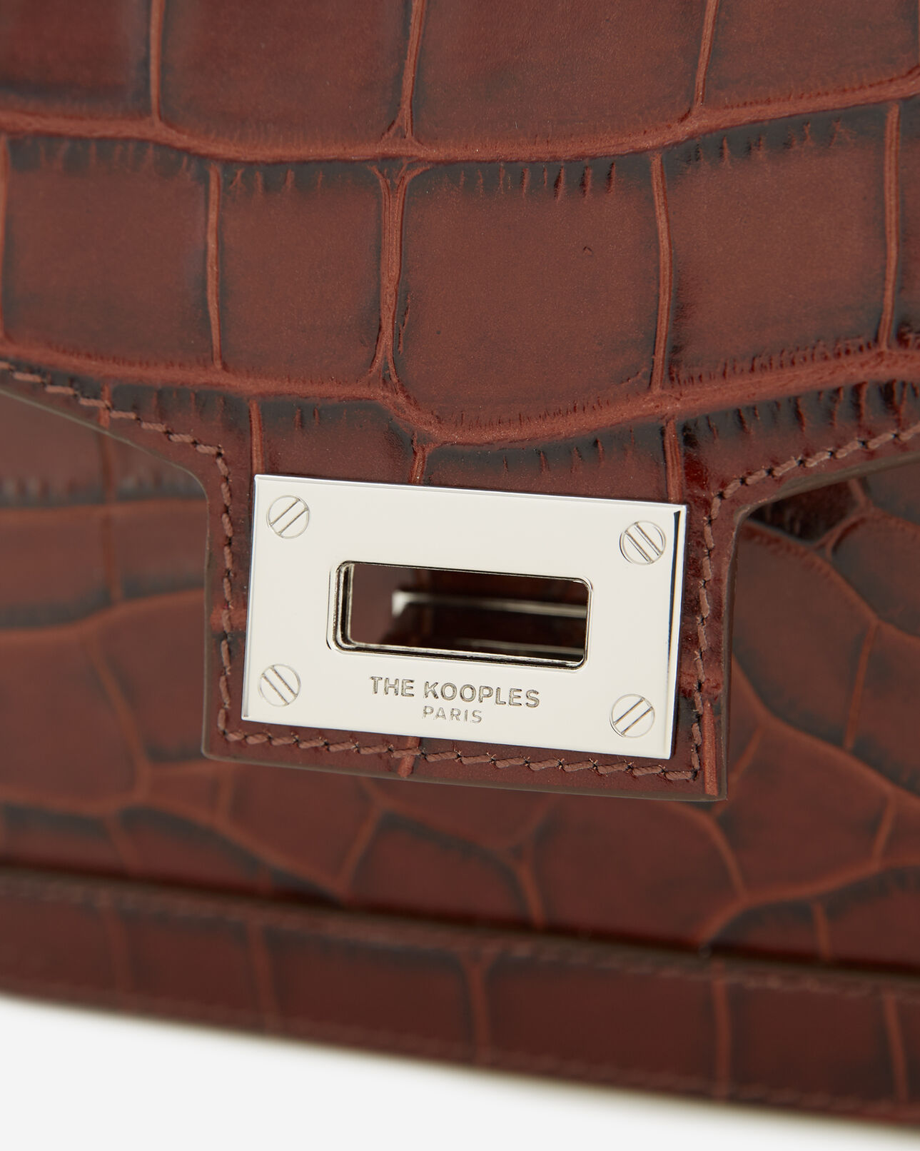 The Kooples DAMEN DARK BROWN mini-handtasche emily leder krokooptik