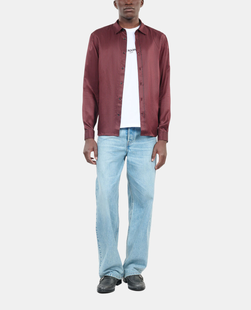 The Kooples HERREN BLACK - RED schwarz-rotes hemd mit streifen