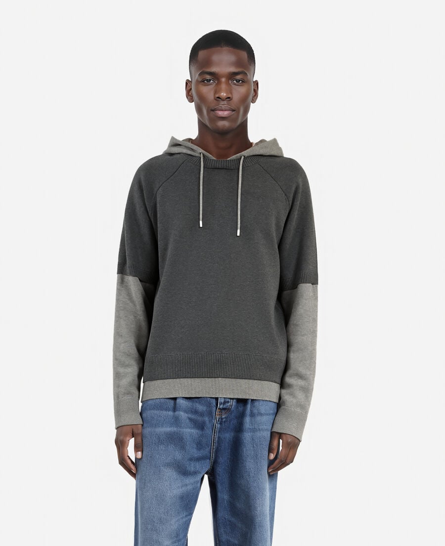 The Kooples HERREN MIDDLE GREY / ANTHRACITE grauer baumwollpullover