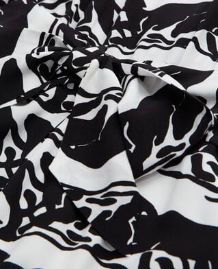 The Kooples F BLACK / WHITE short dress with printed belt