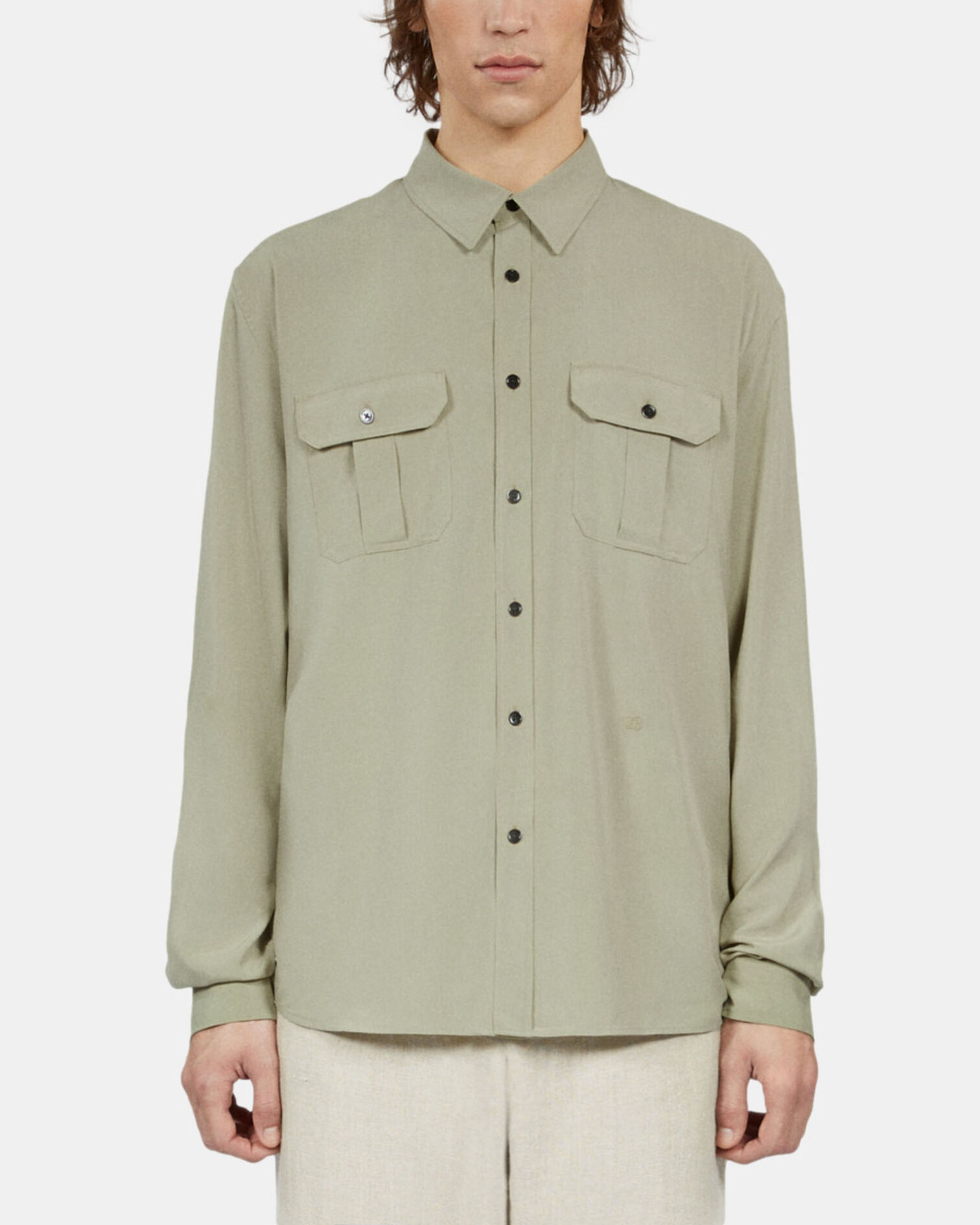 Chemise vert clair, KAKI GREY, hi-res image number null