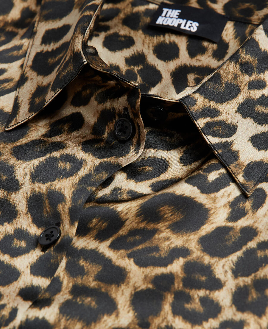 chemise en soie léopard