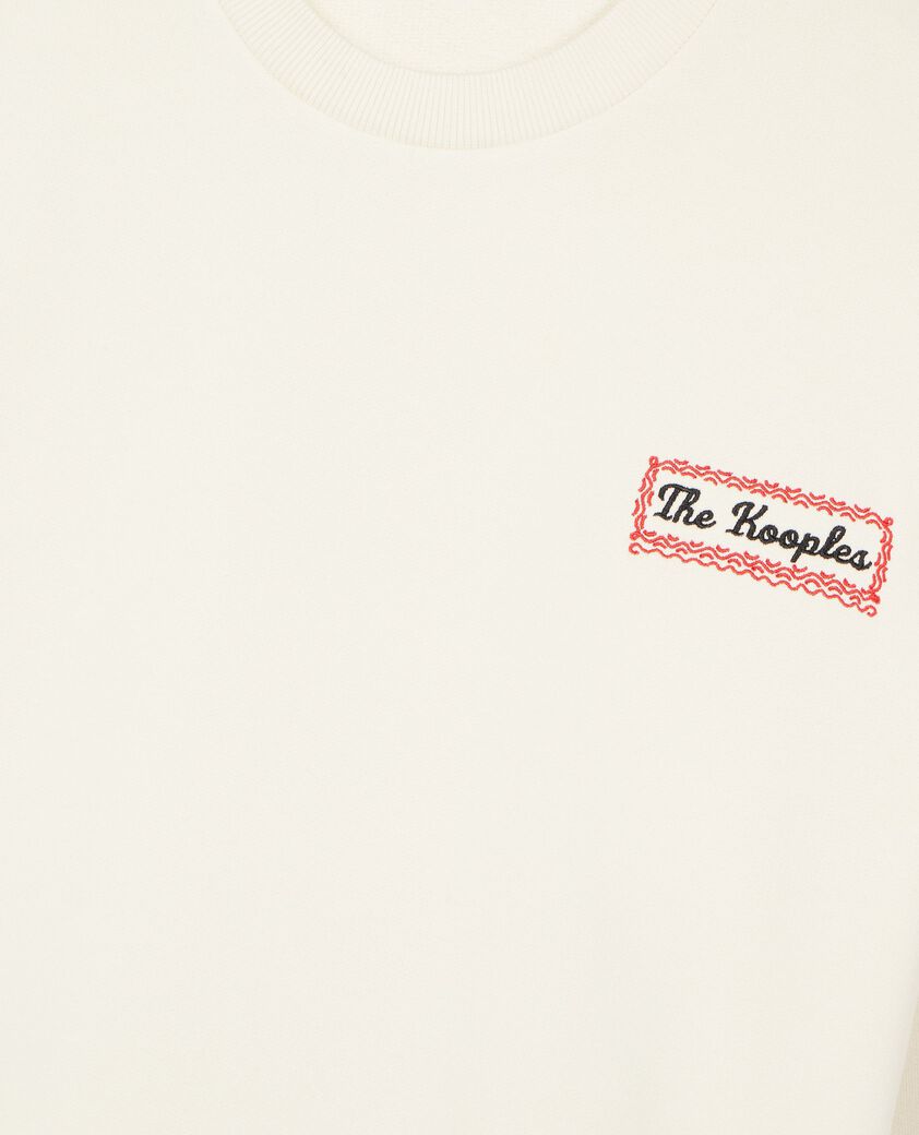 The Kooples HOMME LIGHT BEIGE sweatshirt avec s&eacute;rigraphie via prony beige