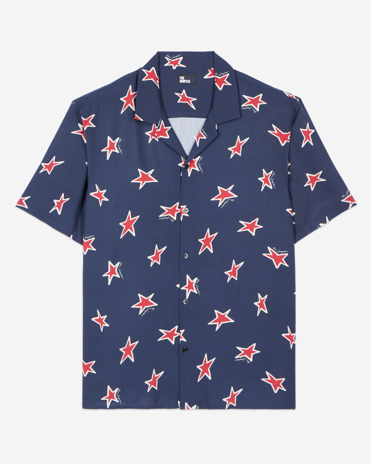 The Kooples HOMME NAVY-RED chemise manches courtes imprimé étoiles