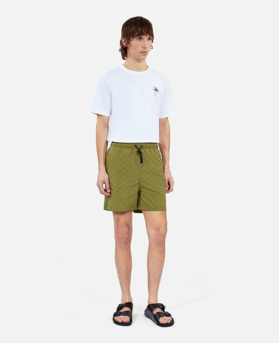The Kooples H KAKI monogram khaki swim shorts