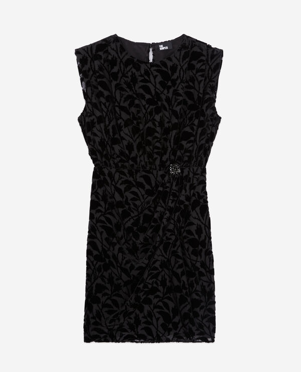short black devoré velvet dress