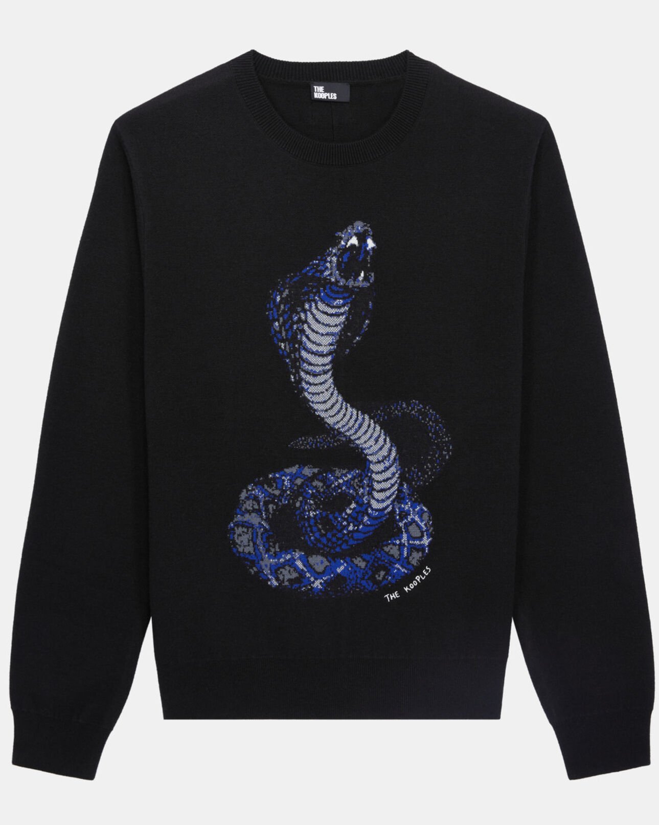 The Kooples HOMME BLACK pull noir cobra en laine mélangée