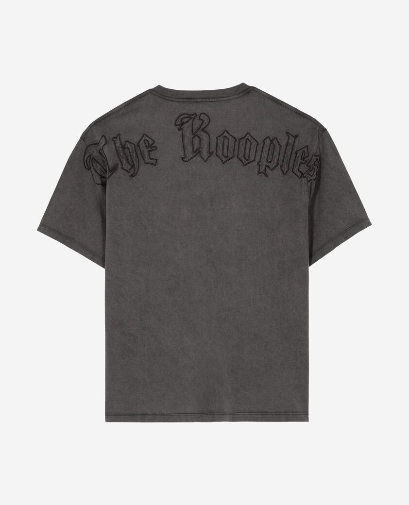 The Kooples HOMME BLACK WASHED t-shirt avec logo au dos noir