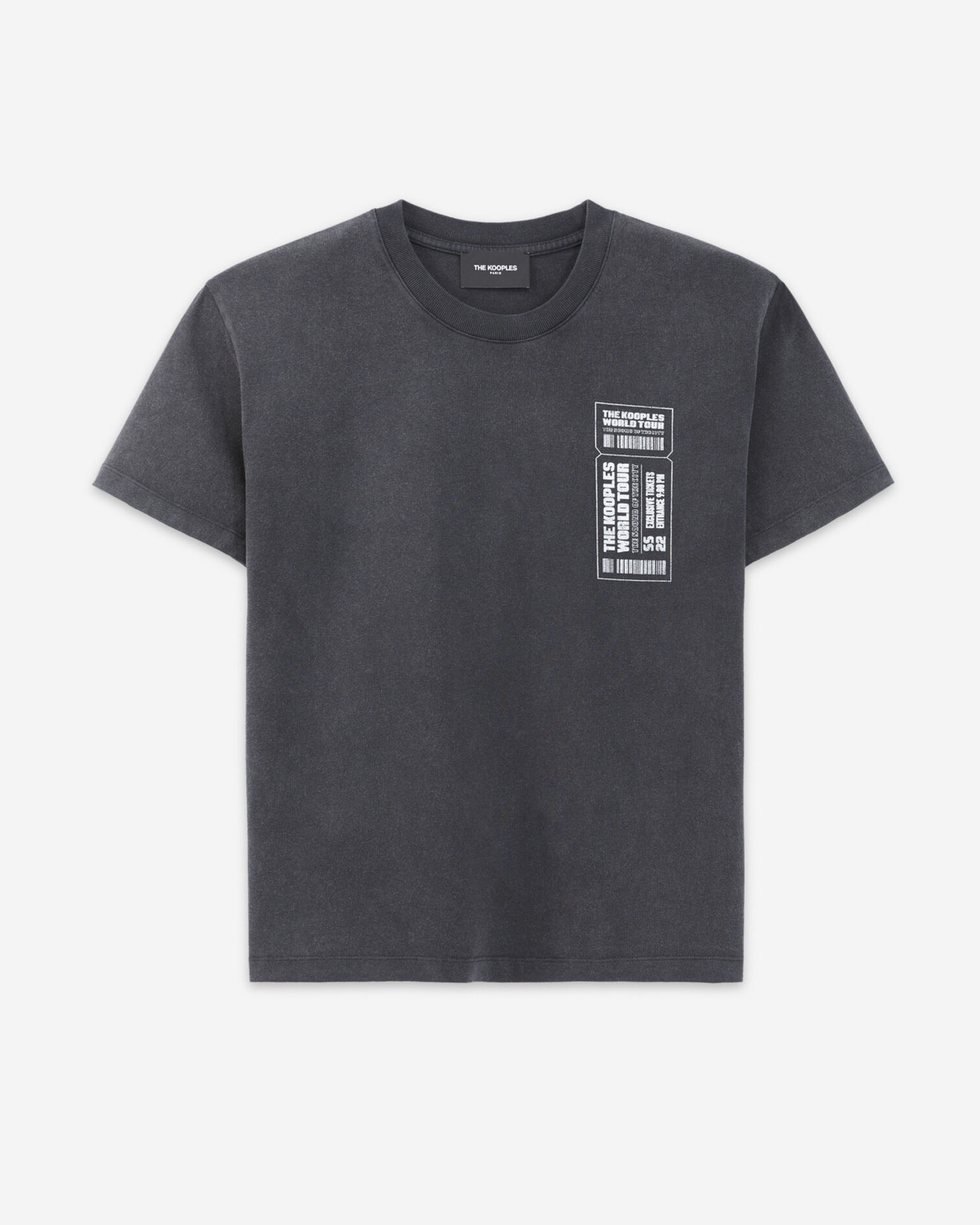 T-shirt noir délavé coton motif concert, BLACK WASHED, hi-res image number null