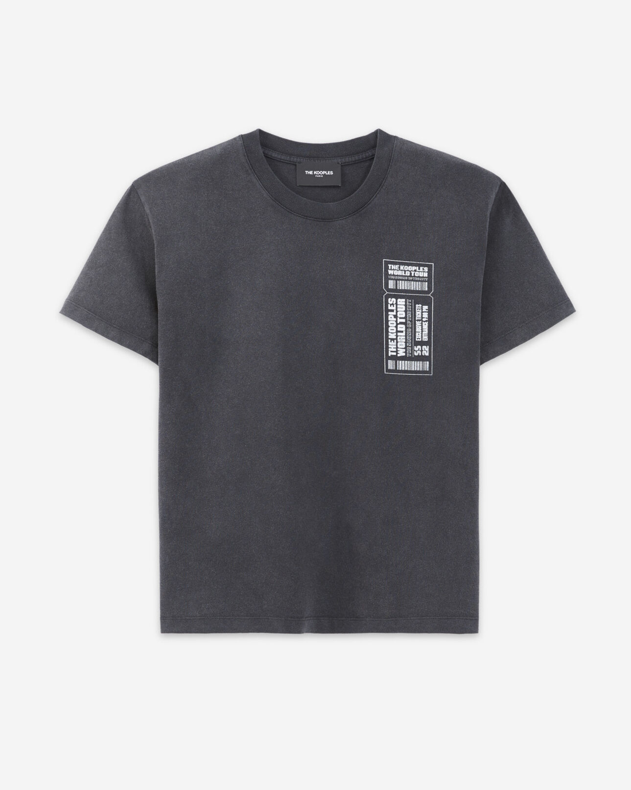The Kooples FEMME BLACK WASHED t-shirt noir délavé coton motif concert