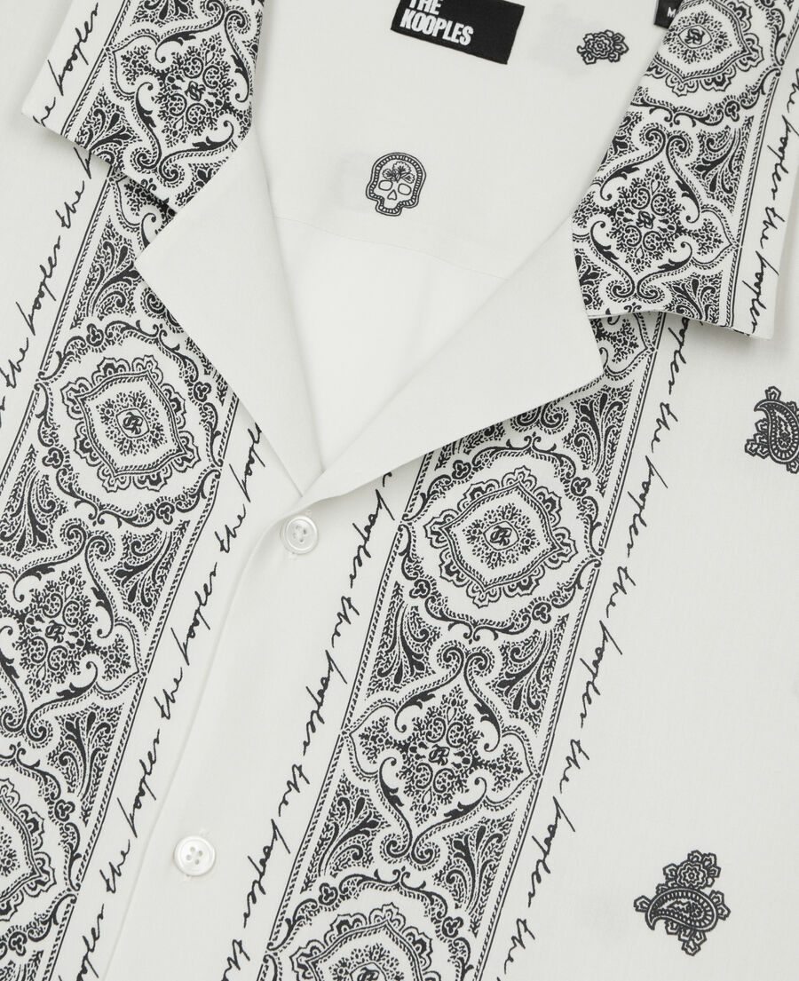 The Kooples H ECRU NAVY printed short-sleeved shirt