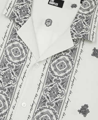 The Kooples H ECRU NAVY printed short-sleeved shirt
